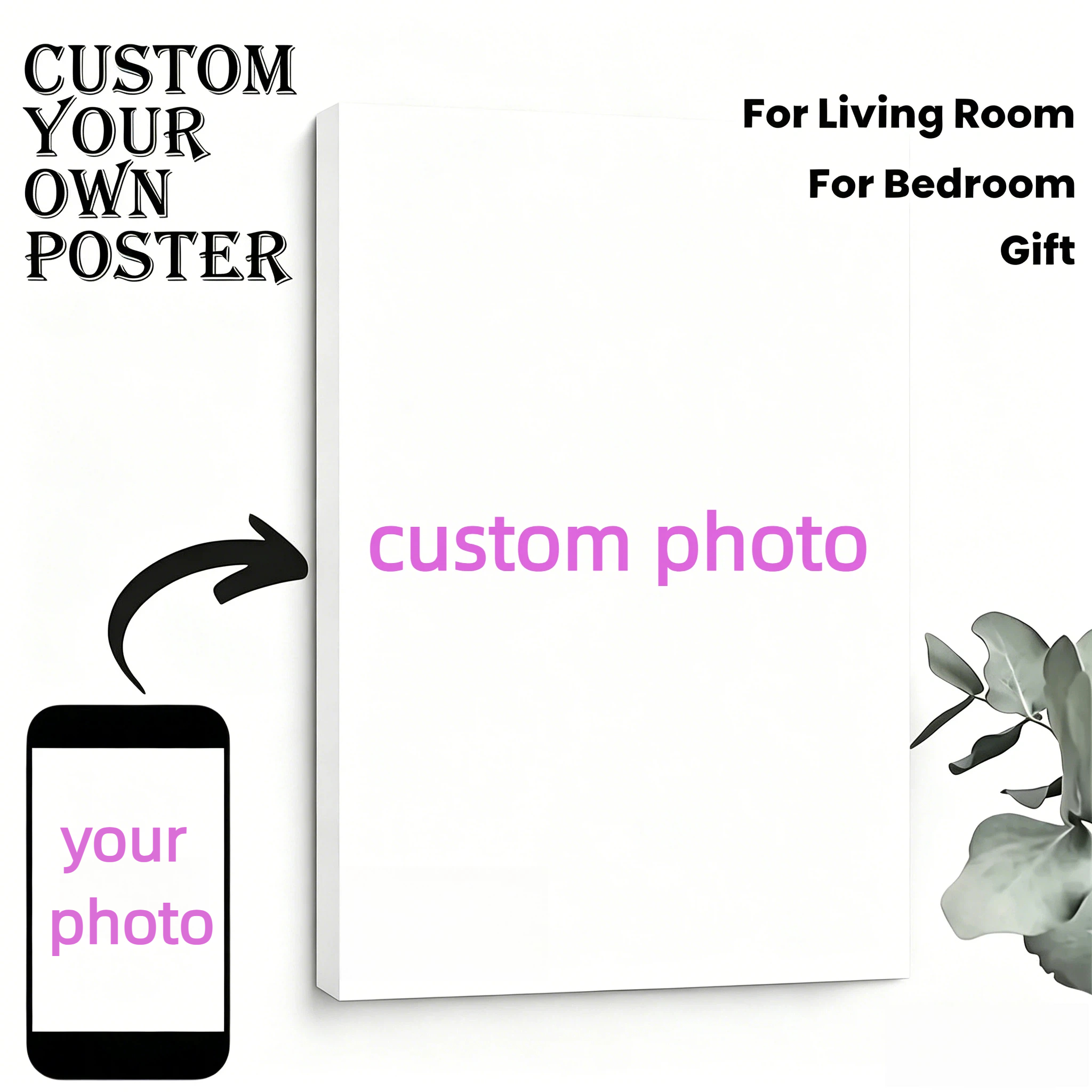 Personalized Name Box - Custom Personal Photo Canvas Wall Art,