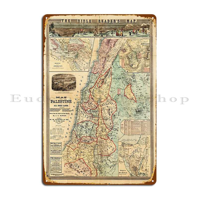 Custom Map Poster - Map Of Palestine And All Bible