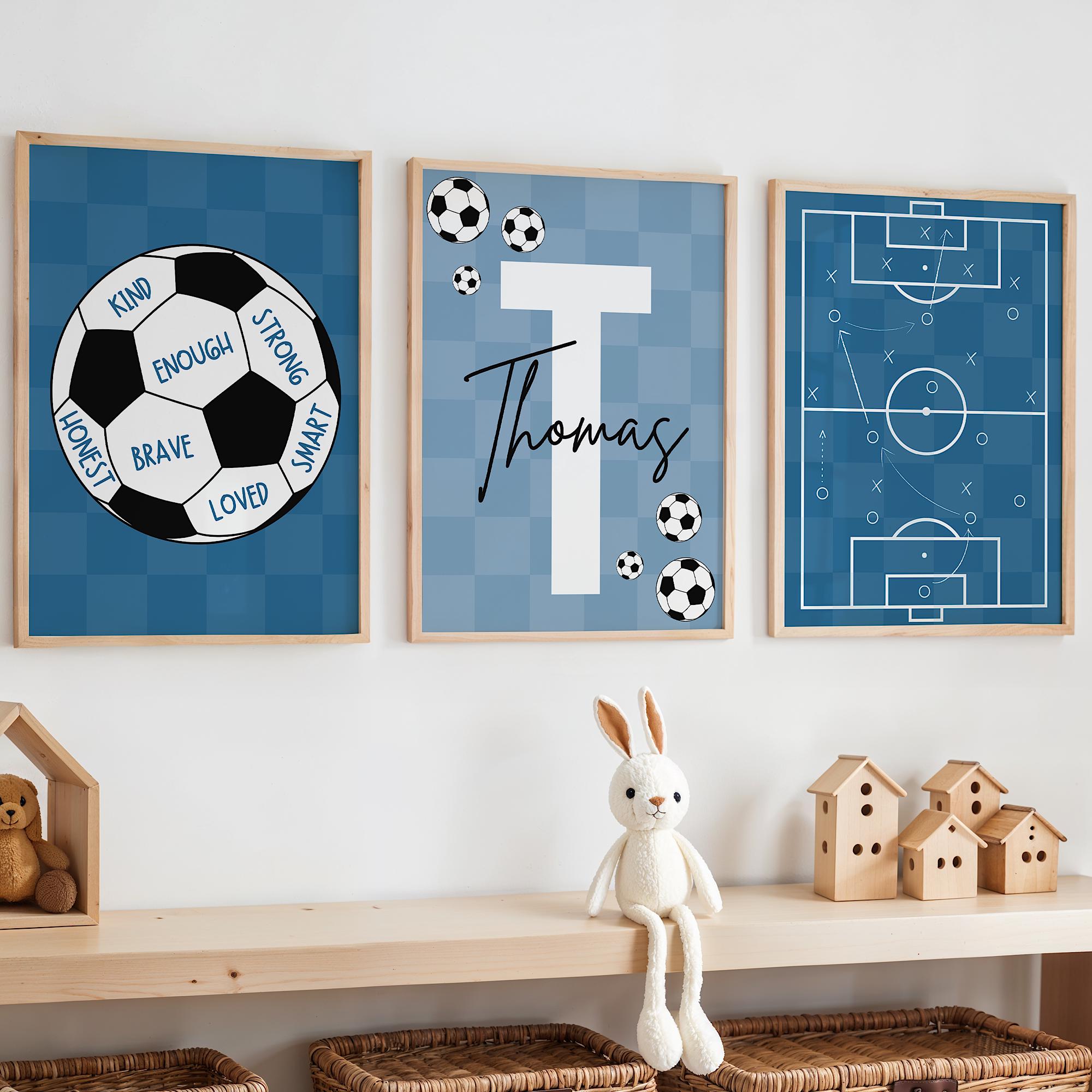 Custom Soccer Wall Art Set Aff - Personalized Name Box recensie en prijs