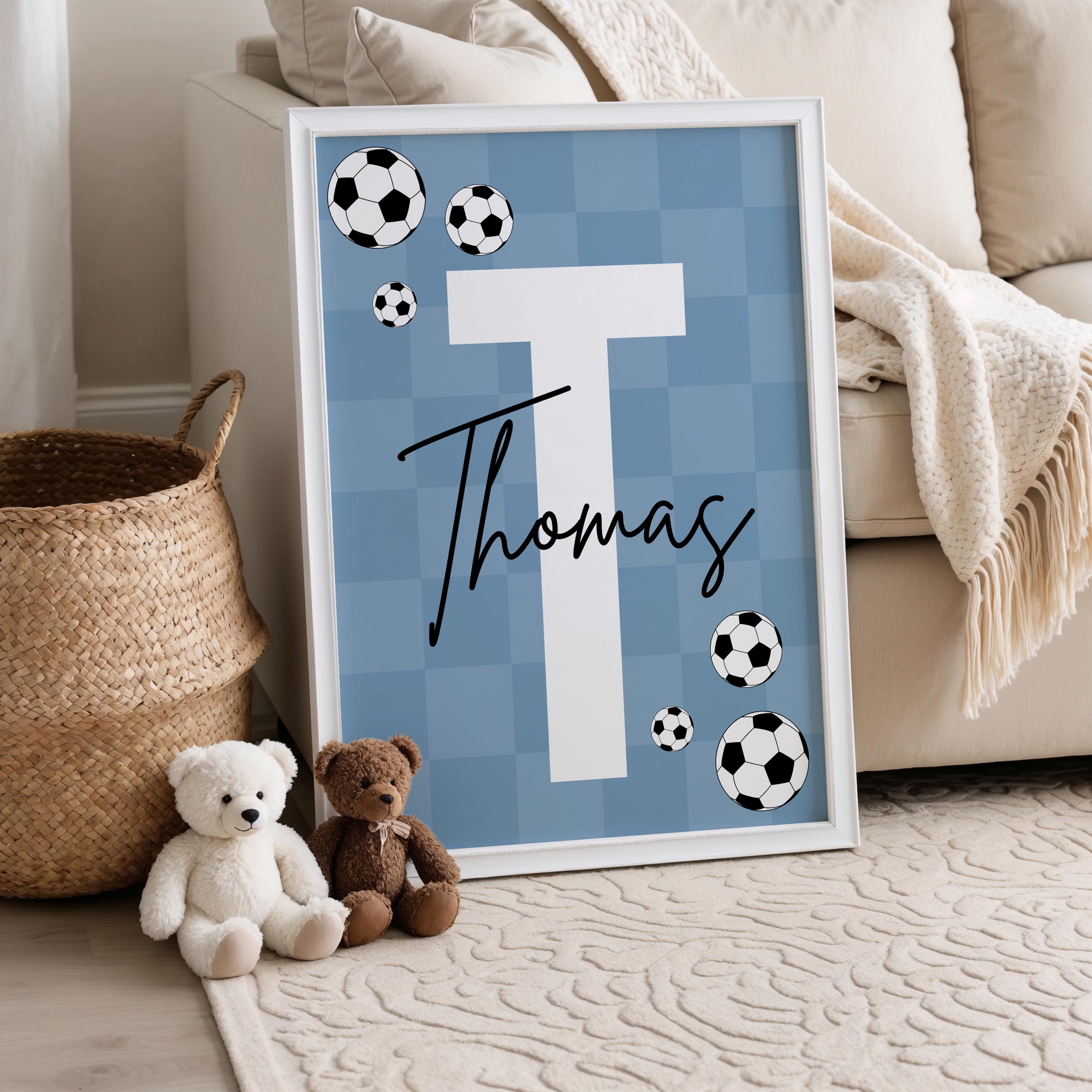 Custom Soccer Wall Art Set Aff - Personalized Name Box recensie en prijs