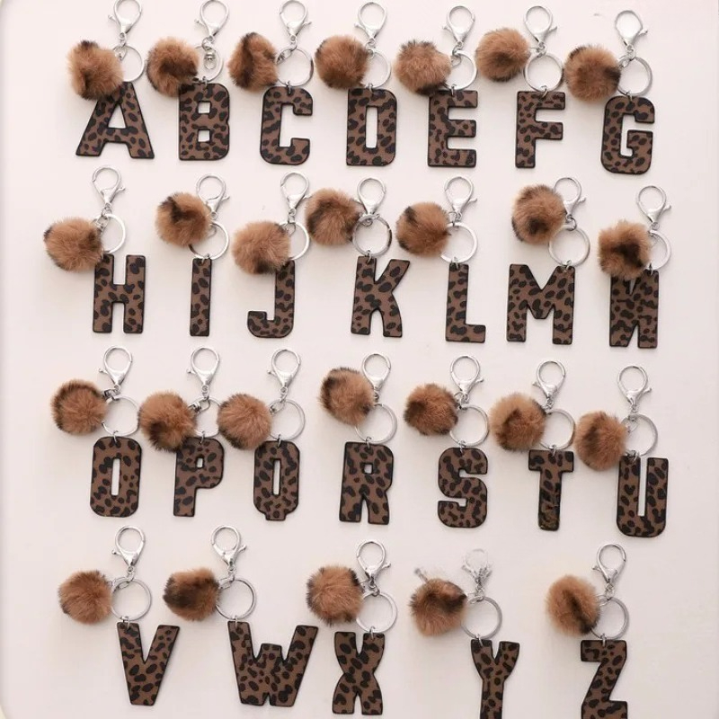 A-M Fashion Leopard Alphabet A - Monogram Keychain Leather recensie en prijs