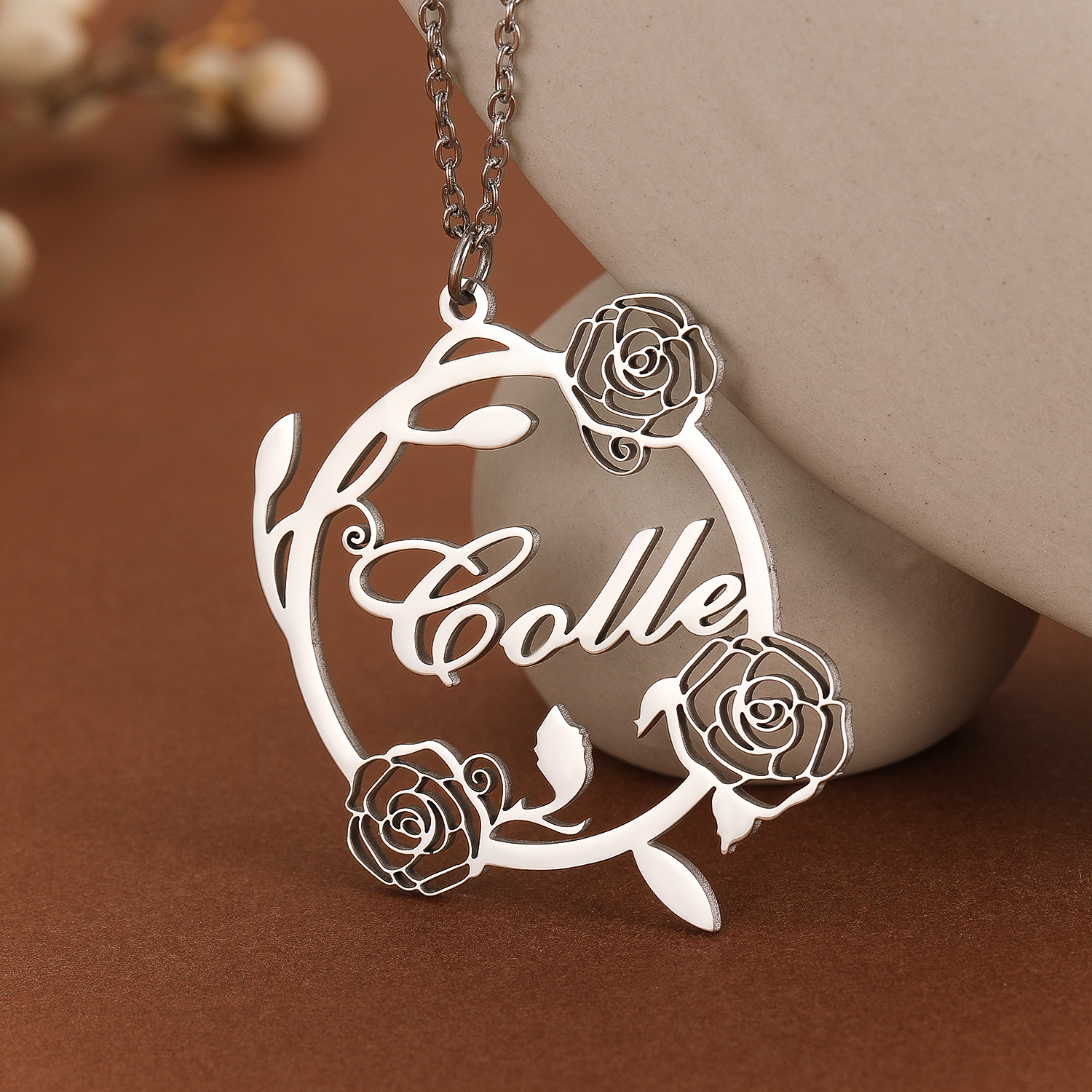 1pc Custom Rose Flower Name Ne - Name Necklace Custom recensie en prijs