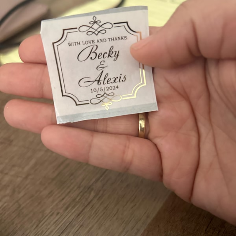 Custom Gold Foil Wedding Favor - Personalised Candle Label recensie en prijs