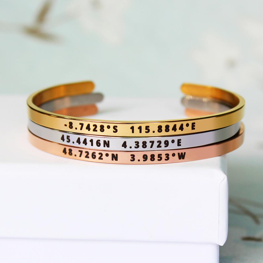 4mm Width Custom Coordinates B - Coordinates Bracelet recensie en prijs