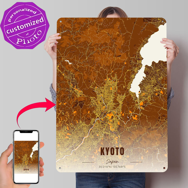 Kyoto Japan Map Art Metal Post - Custom Map Poster recensie en prijs