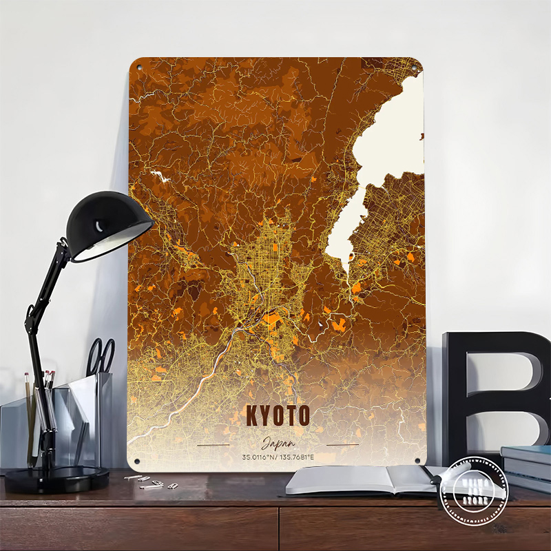 Kyoto Japan Map Art Metal Post - Custom Map Poster recensie en prijs