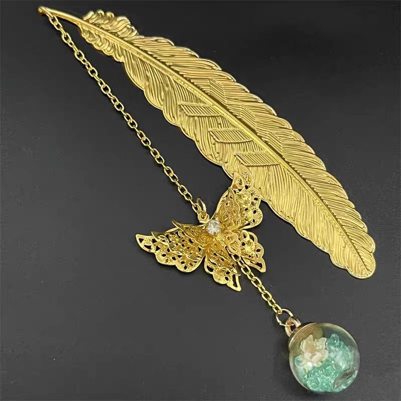 1pc Chinese Style Metal Feathe - Dried Flower Bookmark recensie en prijs