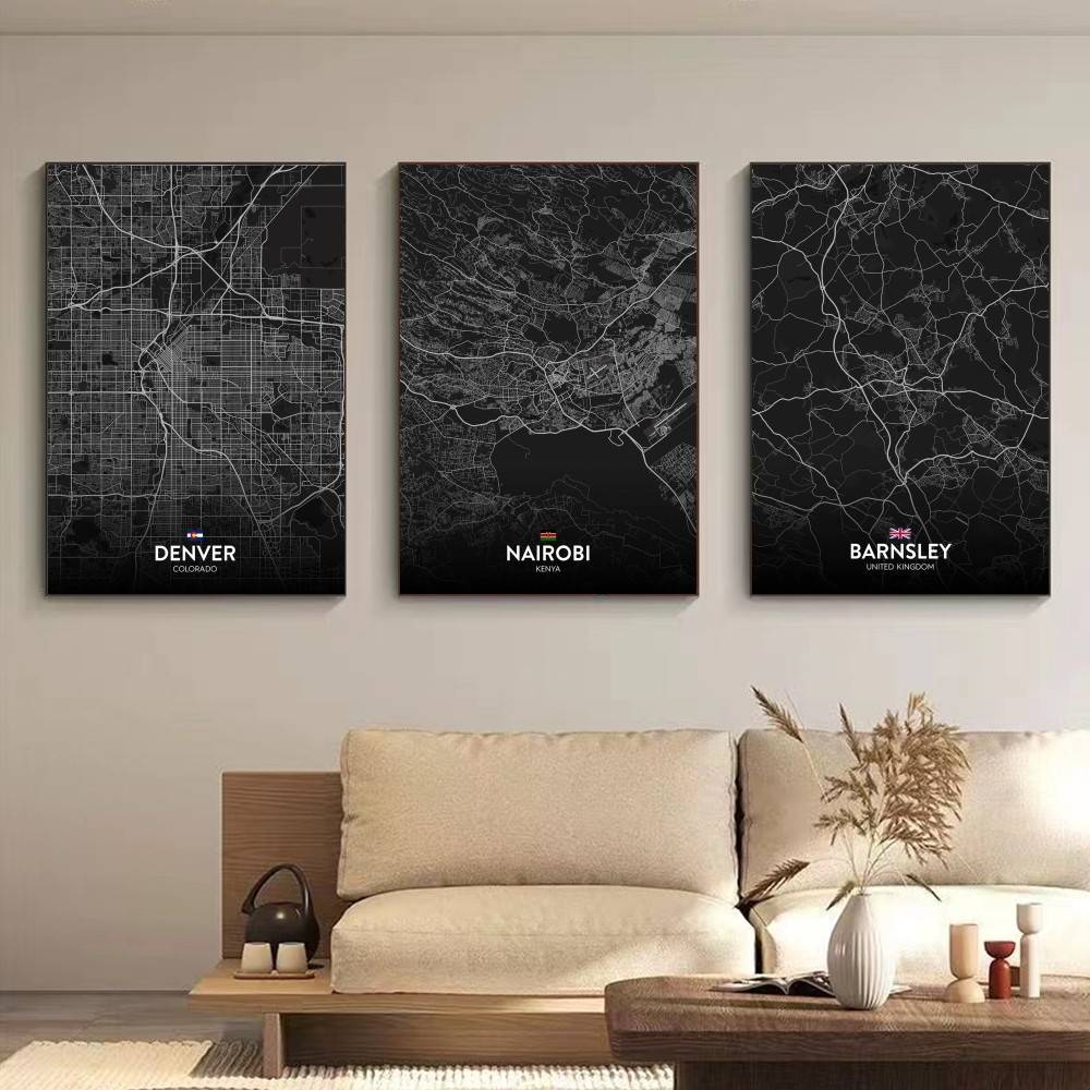 Paris London New York CUSTOM C - Custom Map Poster recensie en prijs