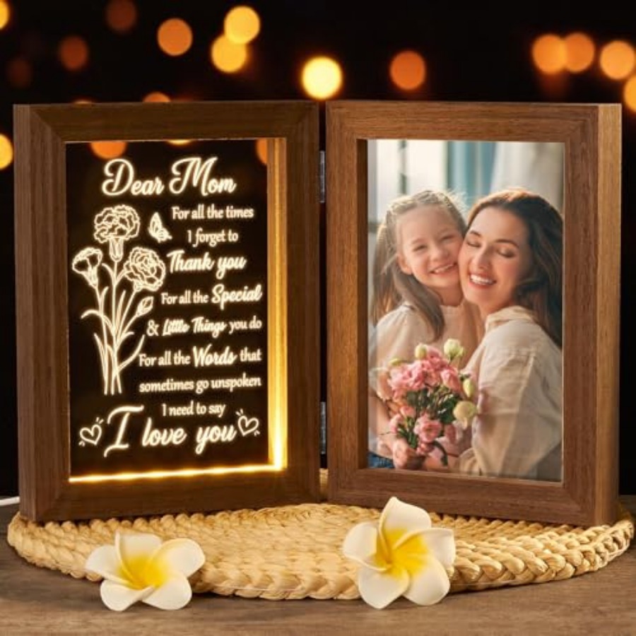 Mom Gifts from Daughters Son C - Engraved Wood Frame recensie en prijs