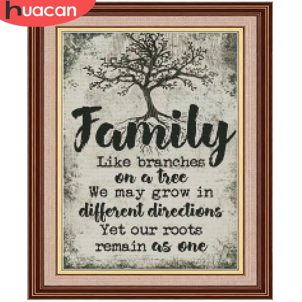 HUACAN  11CT Cross Stitch Comp - Family Tree Print recensie en prijs