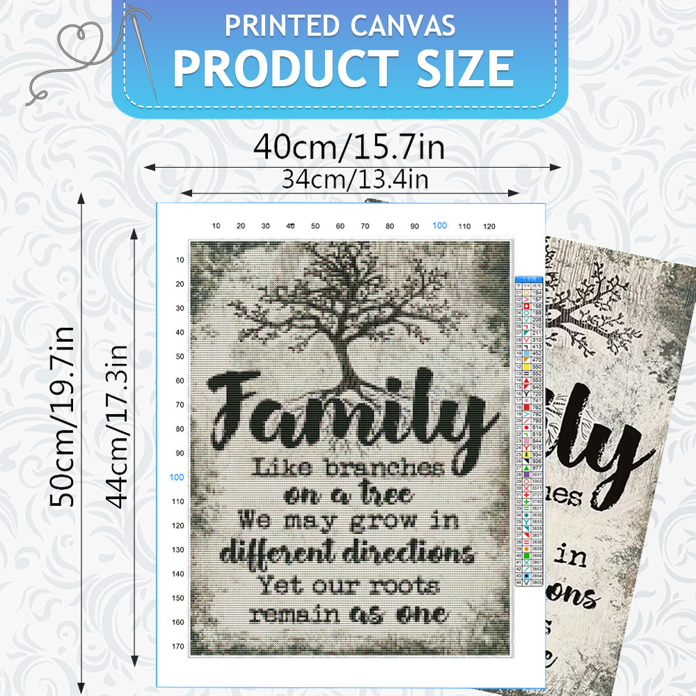 HUACAN  11CT Cross Stitch Comp - Family Tree Print recensie en prijs