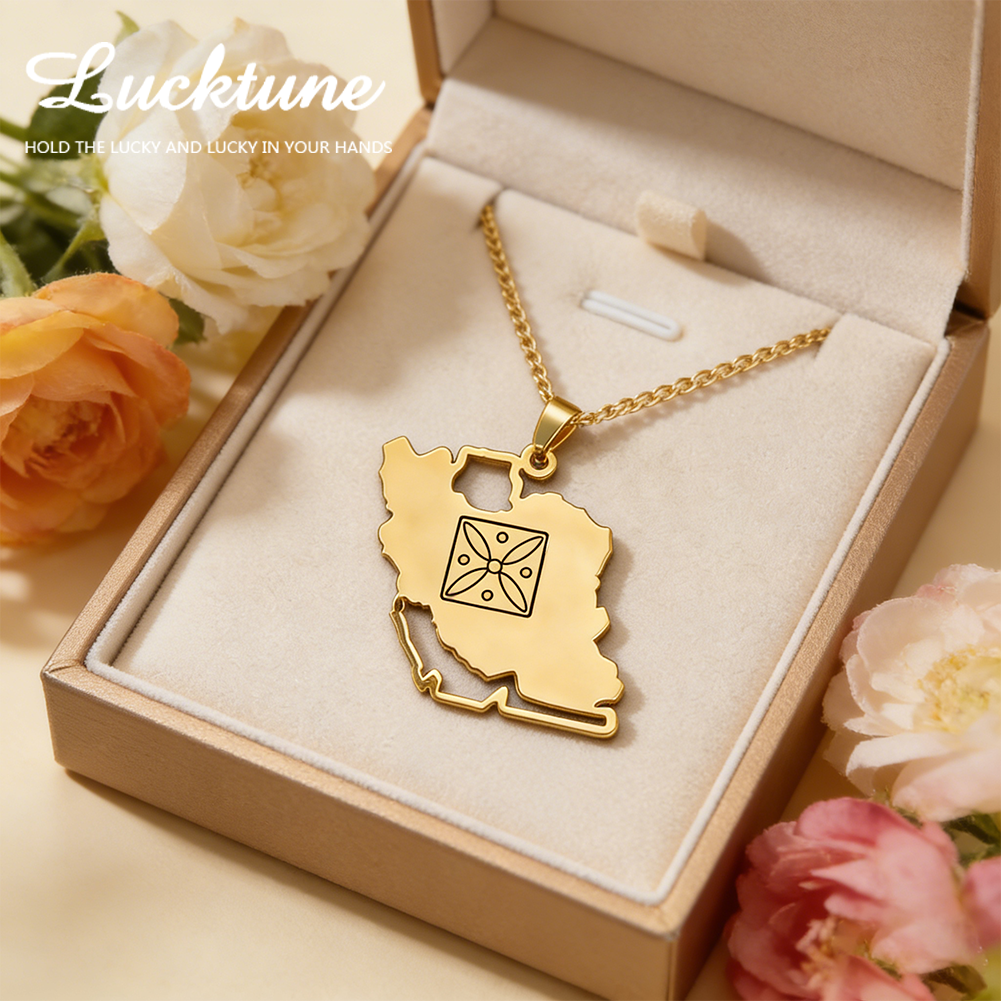 Lucktune Iran Map Pendant Neck - Custom Star Map recensie en prijs