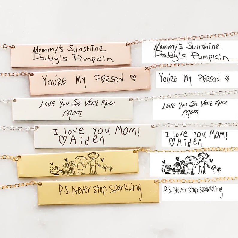Personalized Custom Actual Han - Handwriting Necklace Bar recensie en prijs