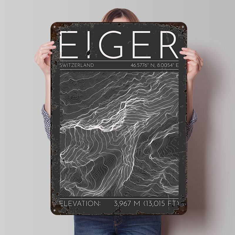 Eiger Mountain Topographic Con - Custom Map Poster recensie en prijs