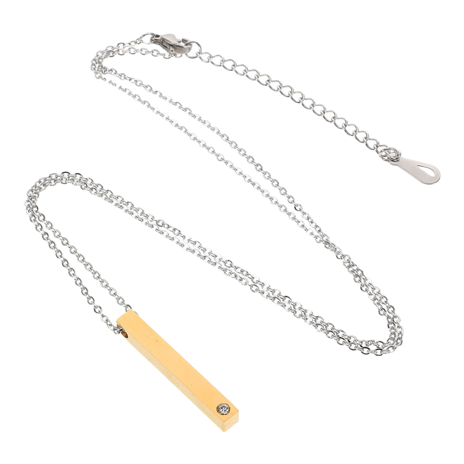 Sleek Stainless Steel Rectangl - Name Necklace Custom recensie en prijs